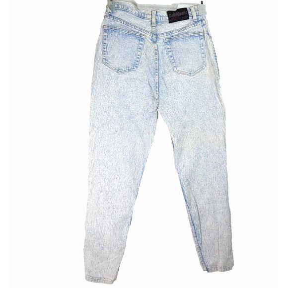 Vtg 90s Y2K Acid Wash Side Laced Jean Size 13 Daily Jeans High Rise Blue Skinny - Picture 2 of 16